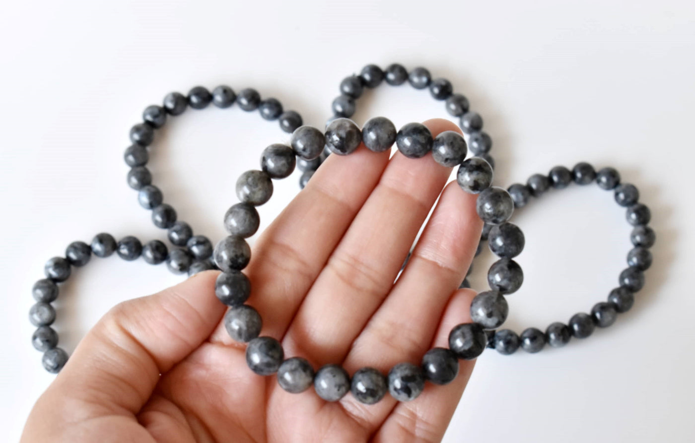 Black Labradorite Bracelet (Good Fortune and Focus)