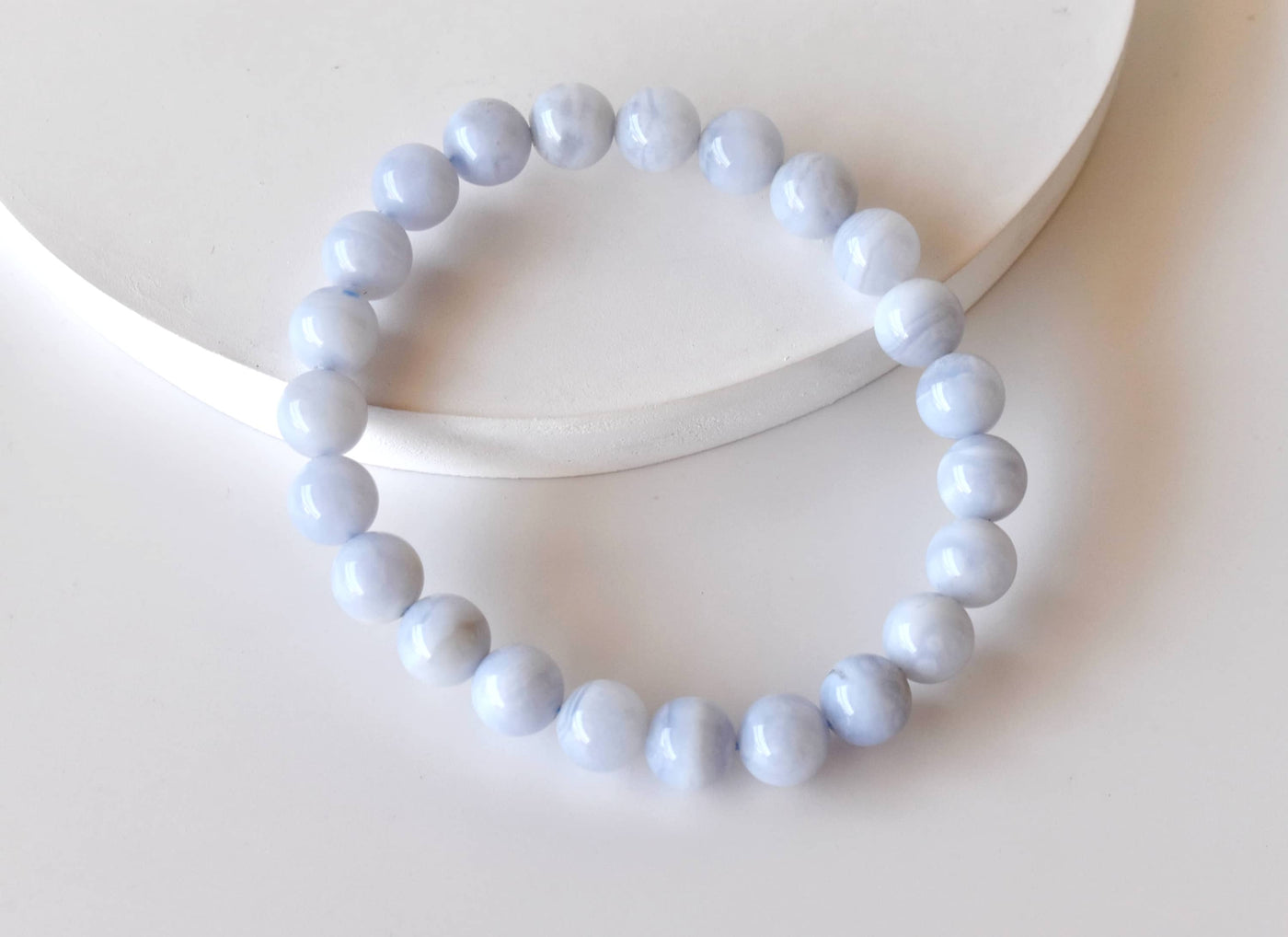 Blue Lace Agate Bracelet (Relaxation and Self Discovery)