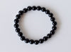 Bracelet Onyx Noir 4MM, 6MM, 8MM, 10MM, 12MM AAA Bracelet Perle Ronde, Pierres Précieuses Bracelet Pierres de Guérison