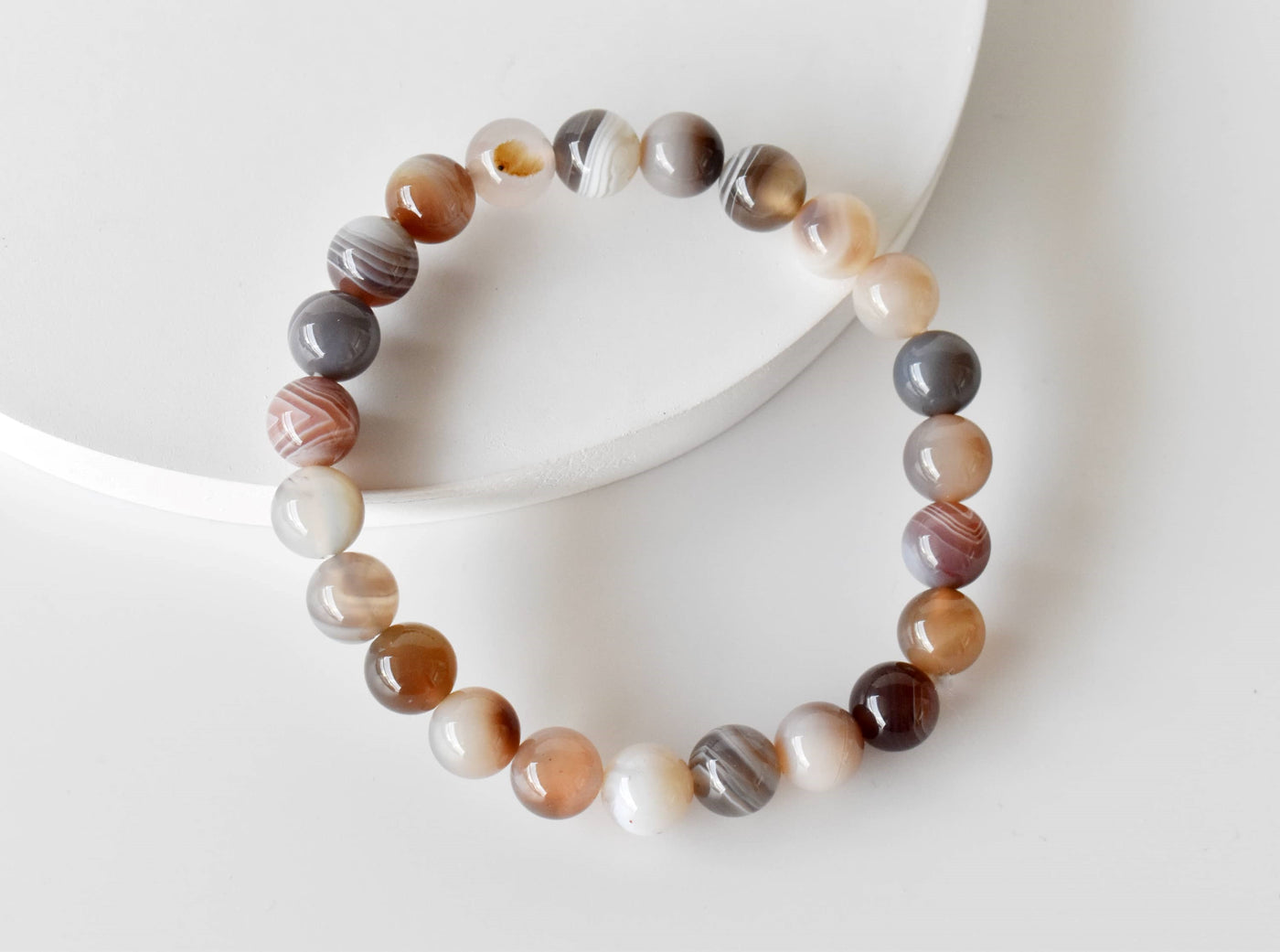 Botswana Agate Bracelet (Alignment With The Higher Self and Inspiration)