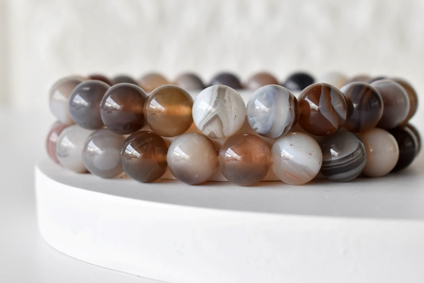 Botswana Agate Bracelet (Alignment With The Higher Self and Inspiration)