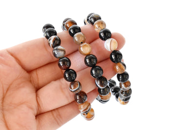 Black Sulemani Agate Bracelet (Luck And Good Fortune)