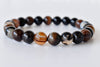 Bracelet en agate Sulemani noire 6MM, 8MM, 10MM, 12MM Bracelet de perles rondes AAA, pierres précieuses Bracelet pierres de guérison