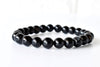 Bracelet en tourmaline noire 4MM, 6MM, 8MM, 10MM, 12MM Un bracelet de perles rondes, bracelet de pierres précieuses pierres de guérison