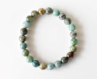 Chrysocolla Stone Beads Bracelet (Clarity and Harmony)