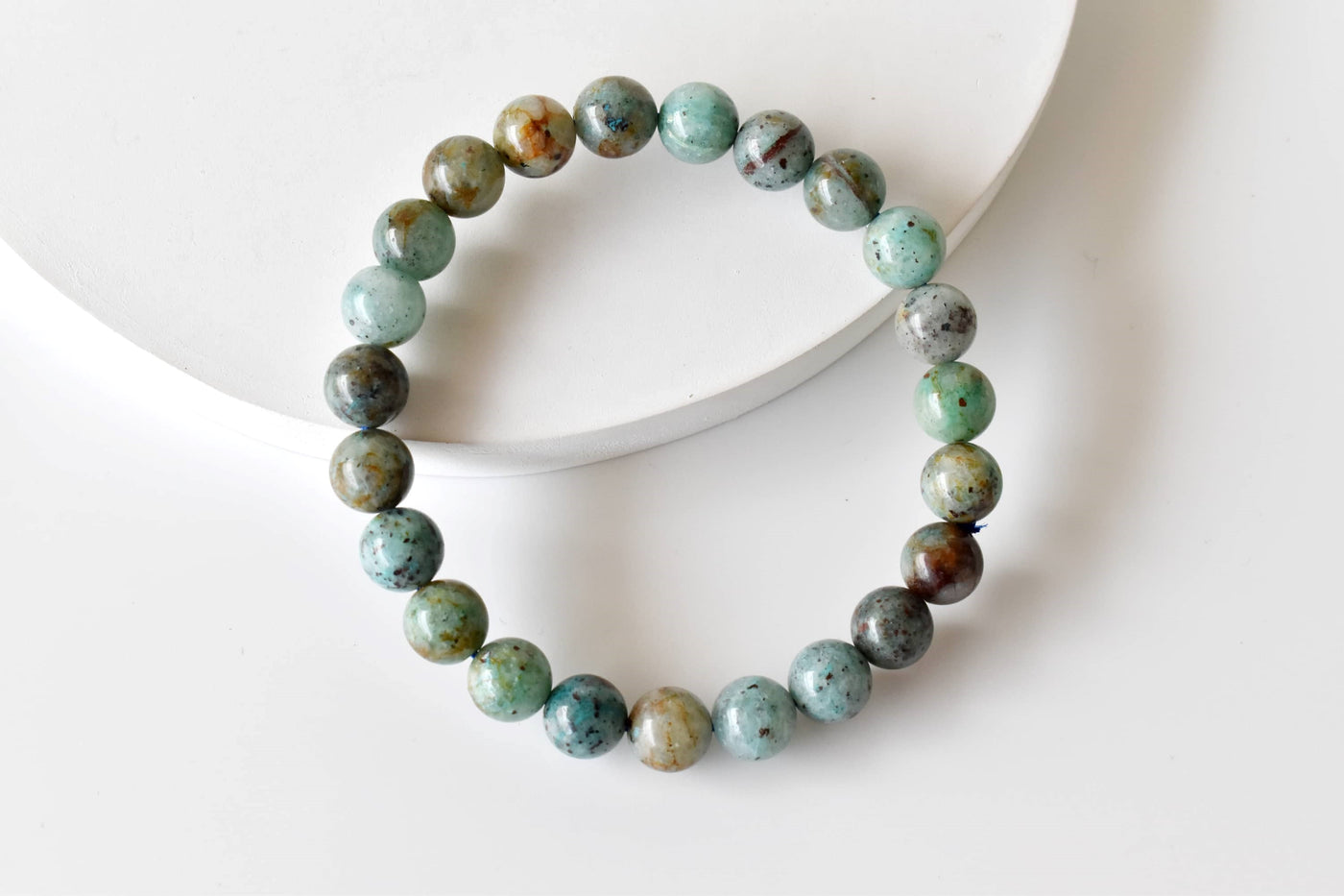 Chrysocolla Stone Beads Bracelet (Clarity and Harmony)