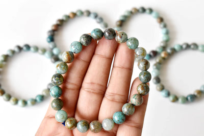 Chrysocolla Stone Beads Bracelet (Clarity and Harmony)