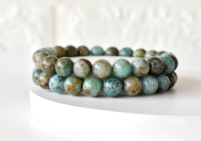 Chrysocolla Stone Beads Bracelet (Clarity and Harmony)