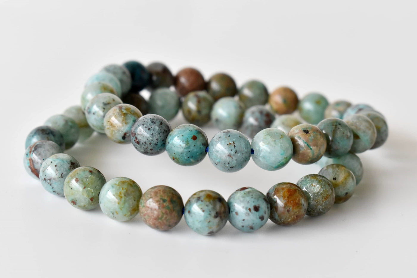 Chrysocolla Stone Beads Bracelet (Clarity and Harmony)