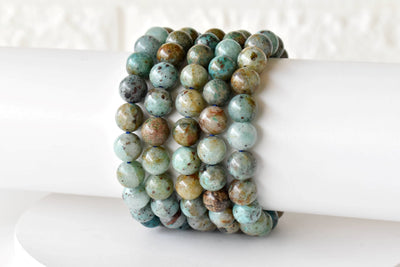 Chrysocolla Stone Beads Bracelet (Clarity and Harmony)