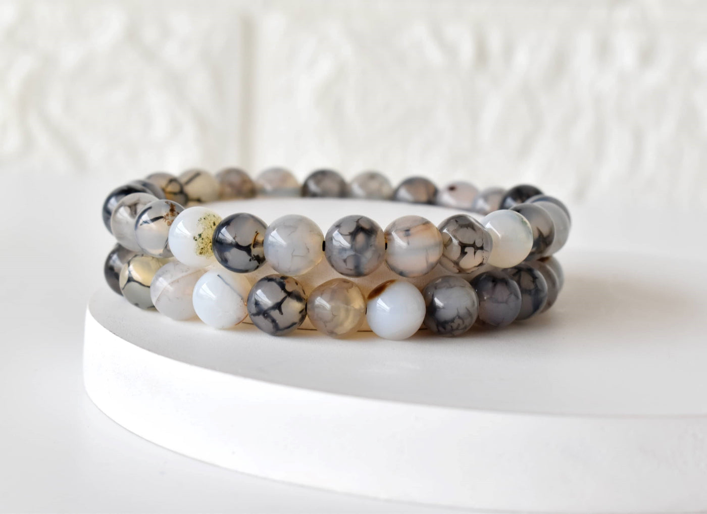 Dragon Vein Agate Bracelet (Courage and Self-Confidence)