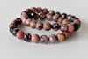 Bracelet Rhodonite 4MM, 6MM, 8MM, 10MM, 12MM Un Bracelet de perles rondes, Bracelet de pierres précieuses Pierres de guérison