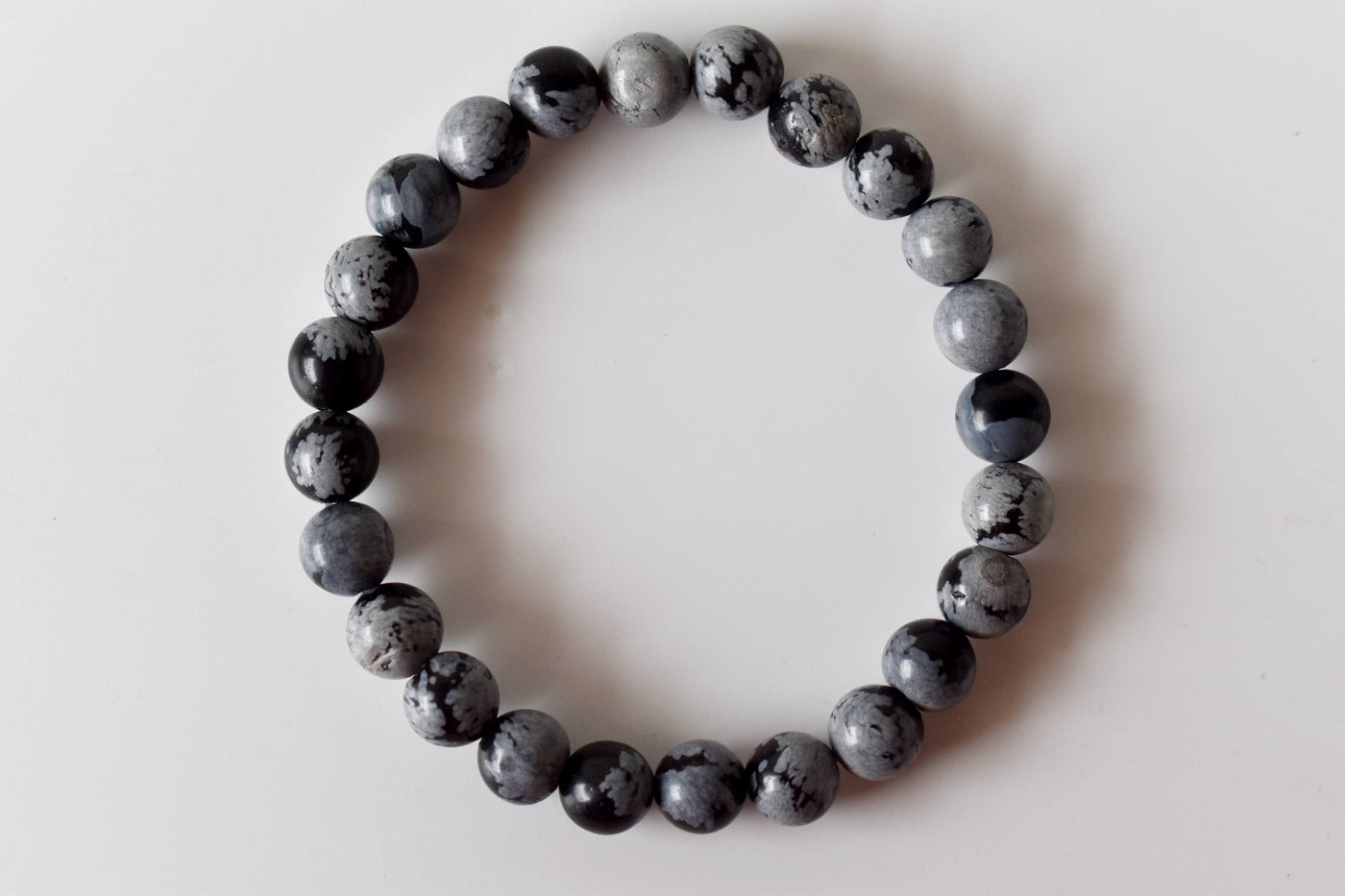 Black Snowflake Obsidian Bracelet (Symbolizing Purity and Inner Peace)