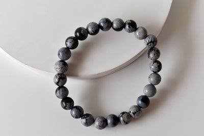 Black Snowflake Obsidian Bracelet (Symbolizing Purity and Inner Peace)