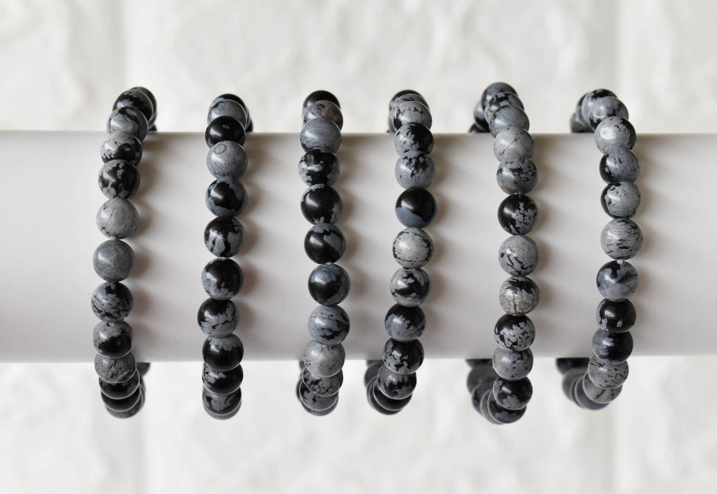 Black Snowflake Obsidian Bracelet (Symbolizing Purity and Inner Peace)