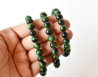 Green Tiger Cats Eye Bracelet (Longevity and Protection)