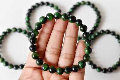 Green Tiger Cats Eye Bracelet (Longevity and Protection)