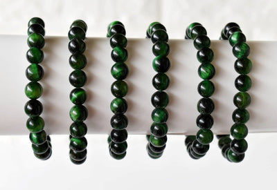 Green Tiger Cats Eye Bracelet (Longevity and Protection)