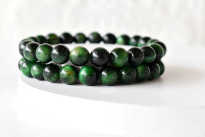 Green Tiger Cats Eye Bracelet (Longevity and Protection)