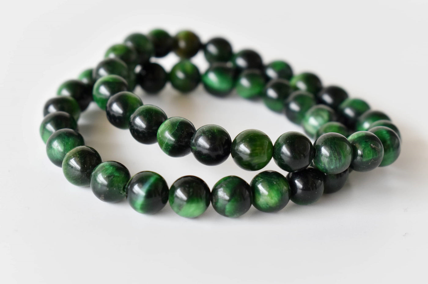 Green Tiger Cats Eye Bracelet (Longevity and Protection)