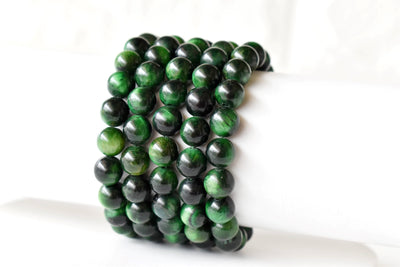 Green Tiger Cats Eye Bracelet (Longevity and Protection)