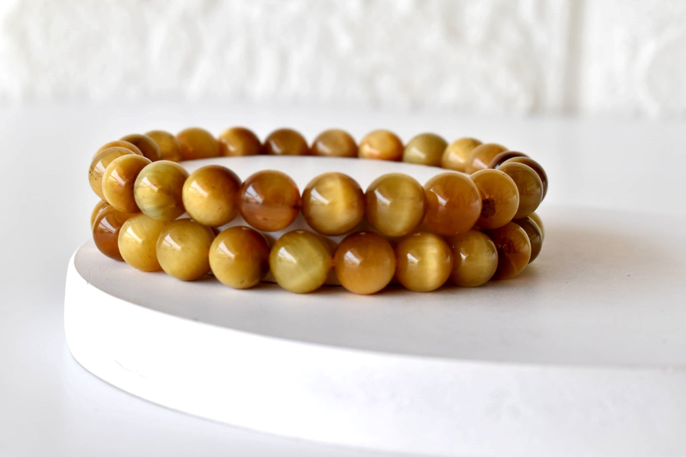 Yellow Tiger Cats Eye Bracelet (Prosperity and Creativity)