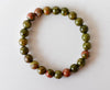 Bracelet Unakite 4MM, 6MM, 8MM, 10MM, 12MM Un Bracelet de perles rondes, Bracelet de pierres précieuses Pierres de guérison