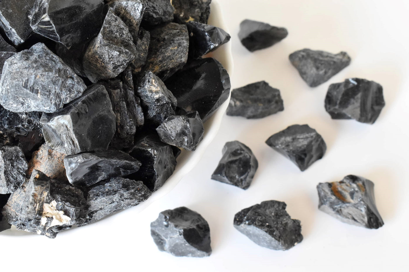 Black Tourmaline Rough Rocks (Causing Physical Ailments and Emotional Distress)