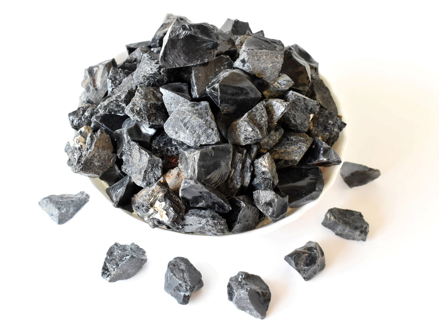 Black Tourmaline Rough Rocks (Causing Physical Ailments and Emotional Distress)