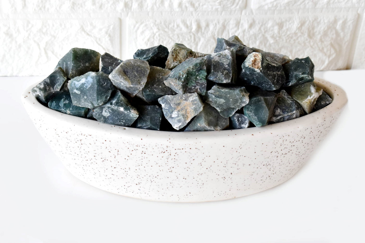 Moss Agate Rough Rocks(Encourage Tranquility and Emotional Balance)