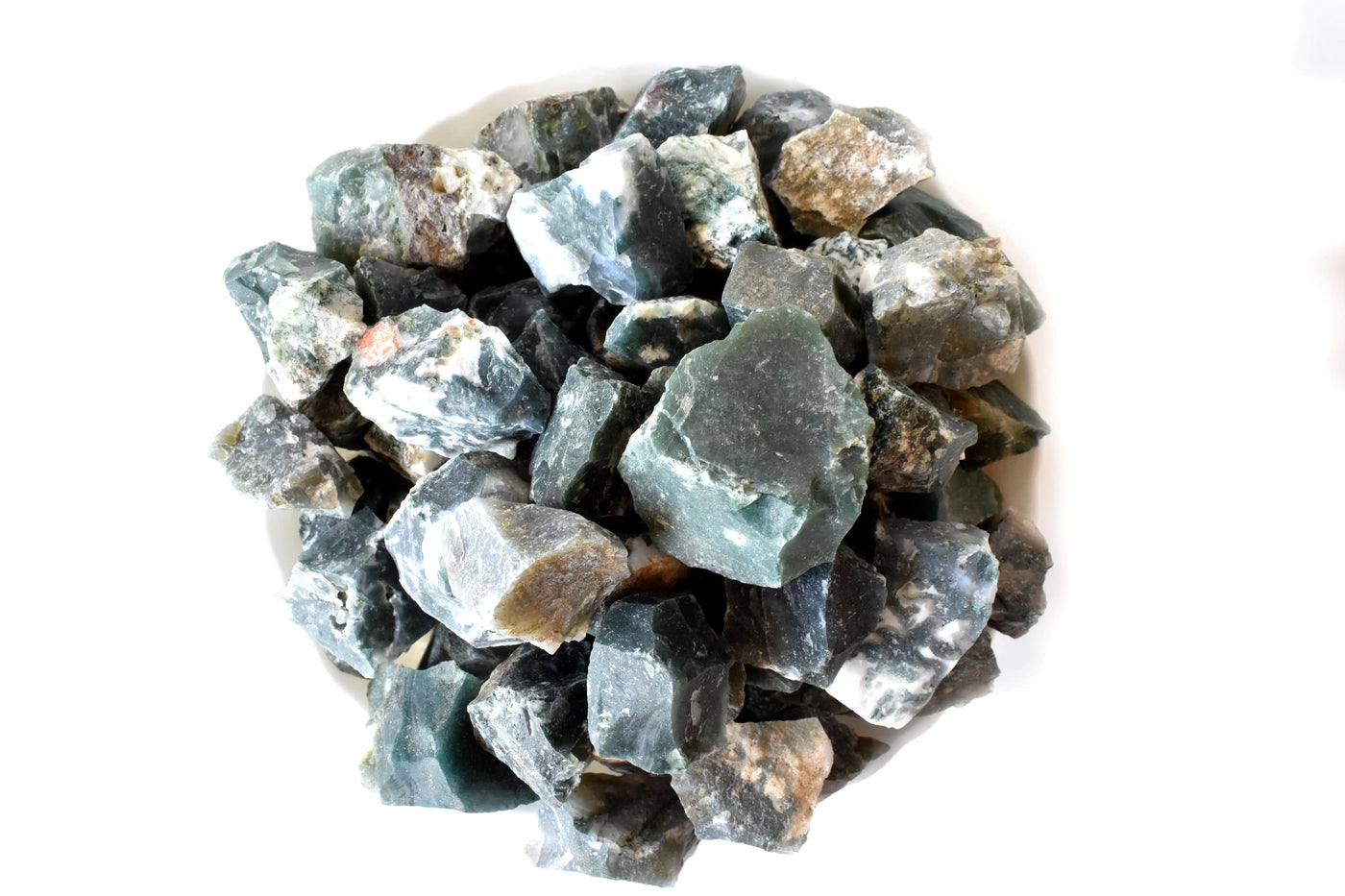 Moss Agate Rough Rocks(Encourage Tranquility and Emotional Balance)