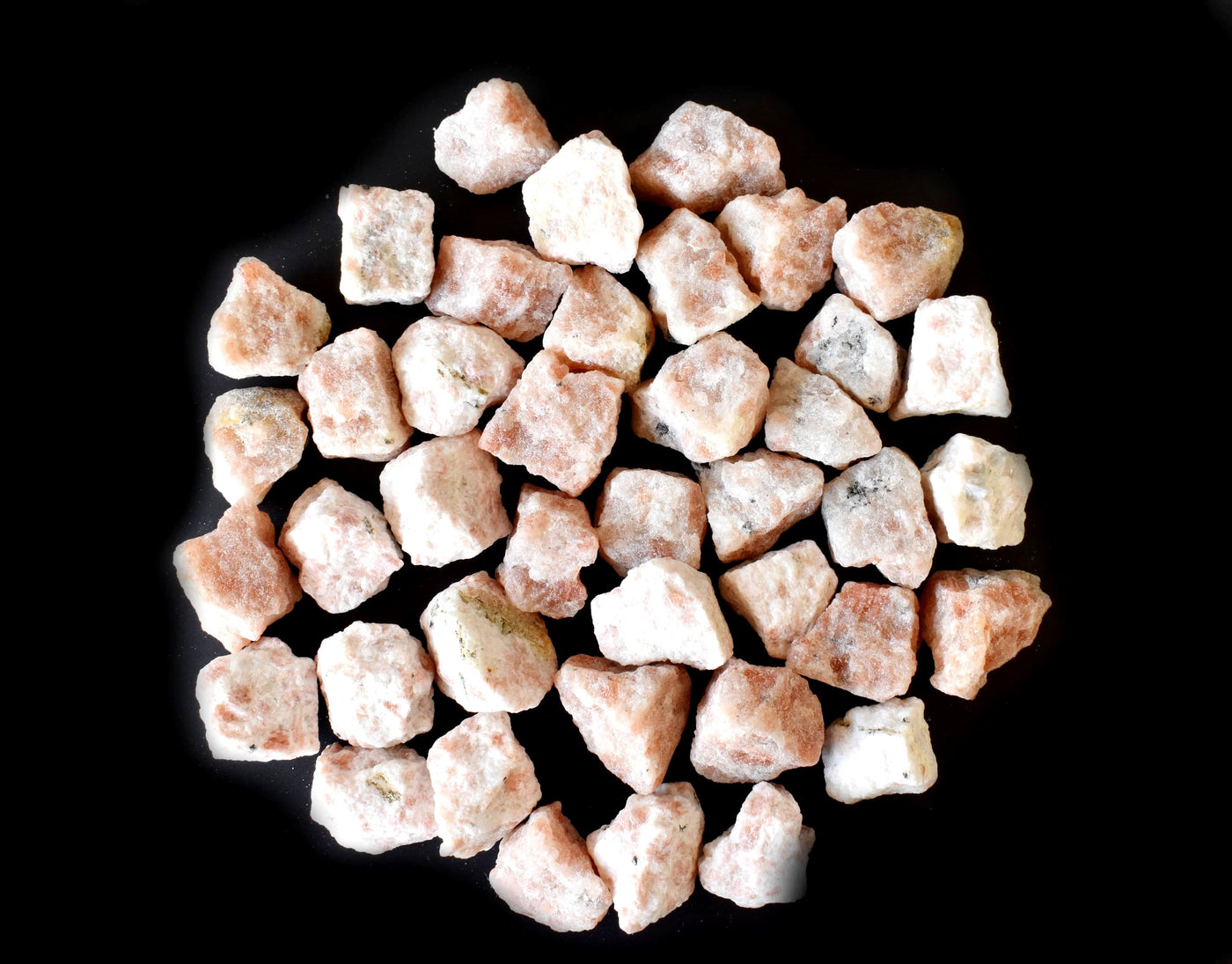 Pierres naturelles brutes Sunstone 1 pouce Pierres brutes Sunstone, morceaux de cristal brut en taille de paquet 4 oz, 1/2 lb, 1 lb.