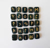 Ensembles de runes Bloodstone avec pochette en velours noir et carte Rune, ensemble Elder Futhrak Rune