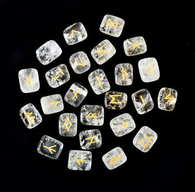 Crystal Quartz Rune Set  (Dispelling Negative Energy and Dreams)