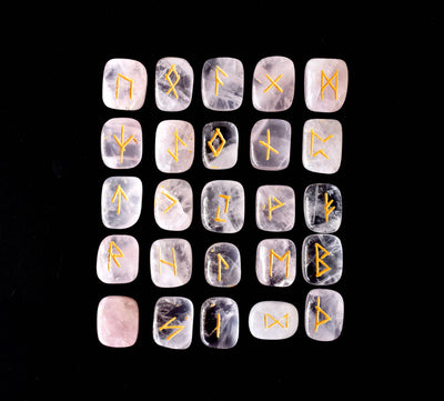 Rose Quartz Rune Set (Calming And Patience and Empathy)