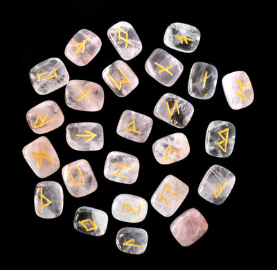 Rose Quartz Rune Set (Calming And Patience and Empathy)