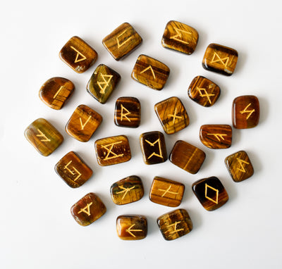 Tiger Eye Rune Set  (Creativity  and Longevity)