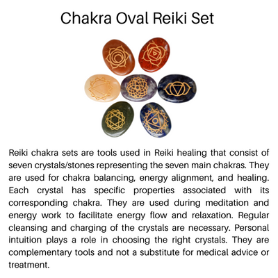 Chakra Crystals Set, Oval Reiki 7 Chakra Stones Set, Wooden Grid Plate, Selenite Log