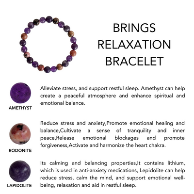 Brings RELAXATION Crystal Bracelet (Calming, Anti-Stress, Strength)