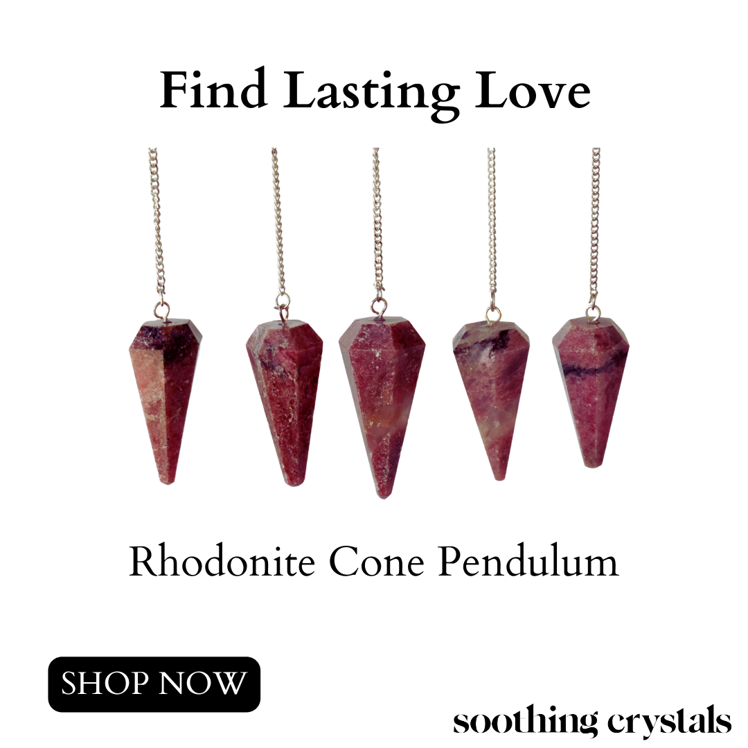 Rhodonite Faceted Hexagon Pendulum, Crystal Pendulum