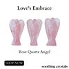 2 '' Rose Quartz Angel, Gemstone Peace Angel Pocket Statue d'ange gardien