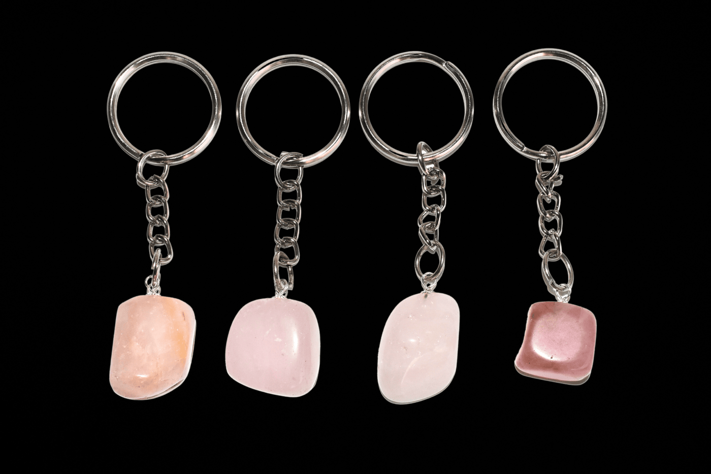 Rose Quartz Key Chain, Gemstone Keychain Crystal Key Ring (Creativity and Empathy)