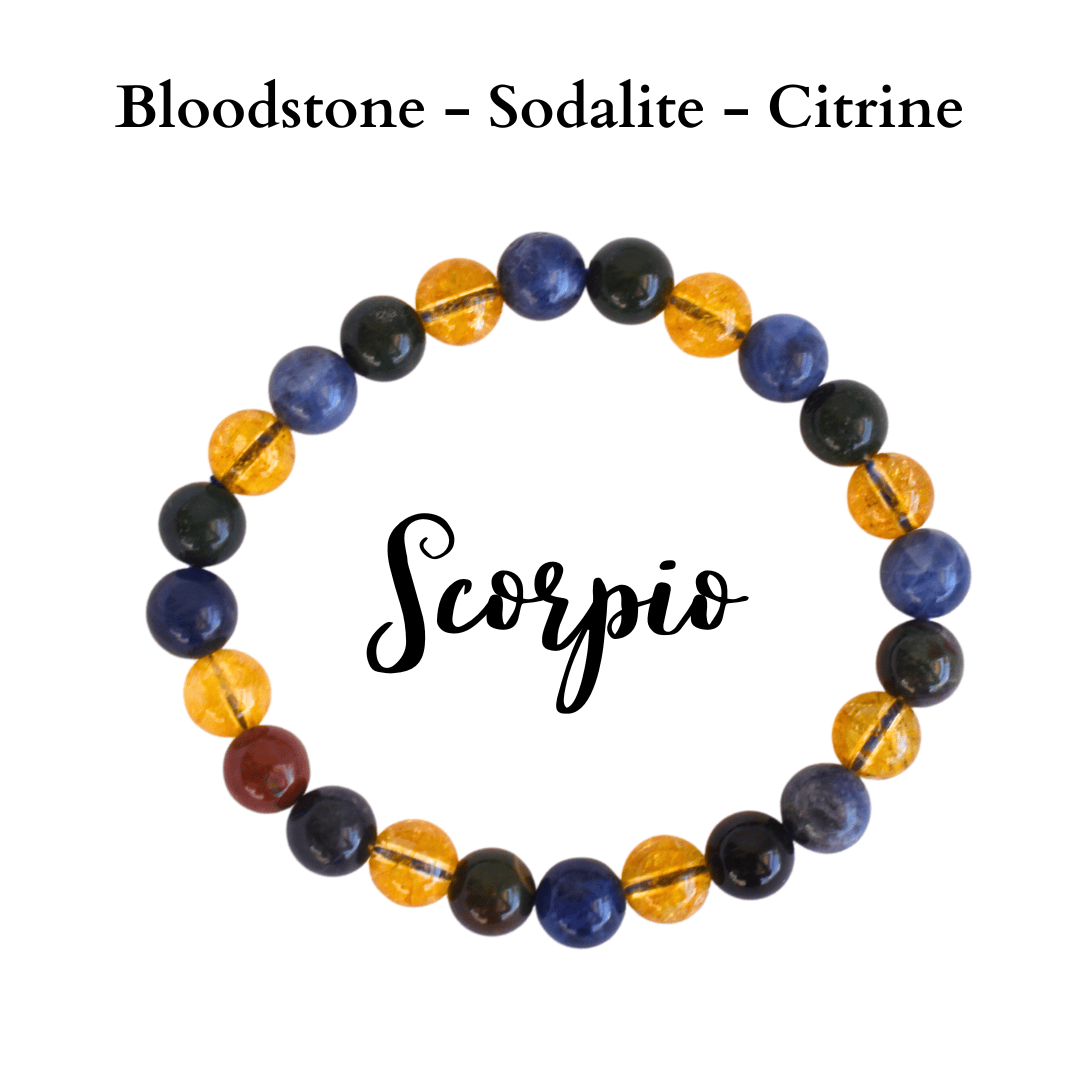 Scorpio Zodiac Crystal Bracelet, Scorpio Gifts