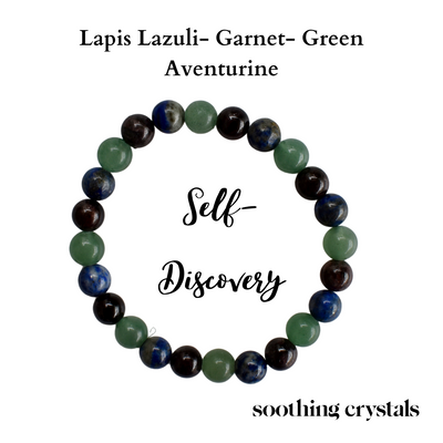 Encourages SELF-DISCOVERY Crystal Bracelet (Communication, Balance, Luck)