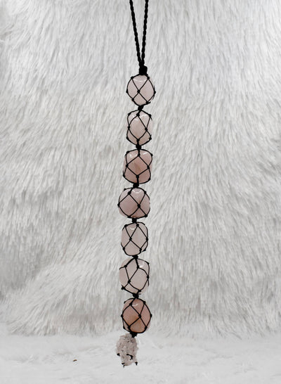 Rose Quartz Crystal Hanger, Car Accessories (Calming And Patience)