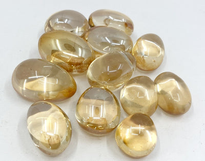 Aura Quartz Citrine Tumbled Crystals (Empathy and Intuition)