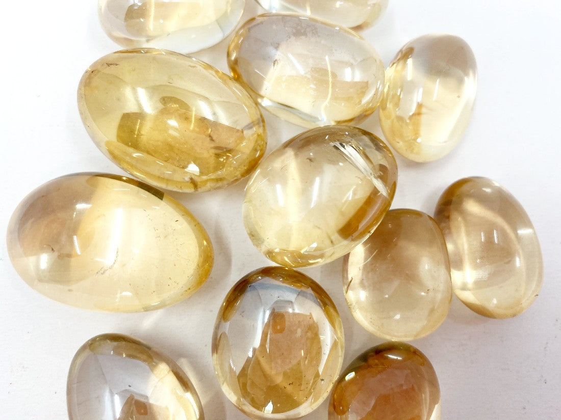 Aura Quartz Citrine Tumbled Crystals (Empathy and Intuition)