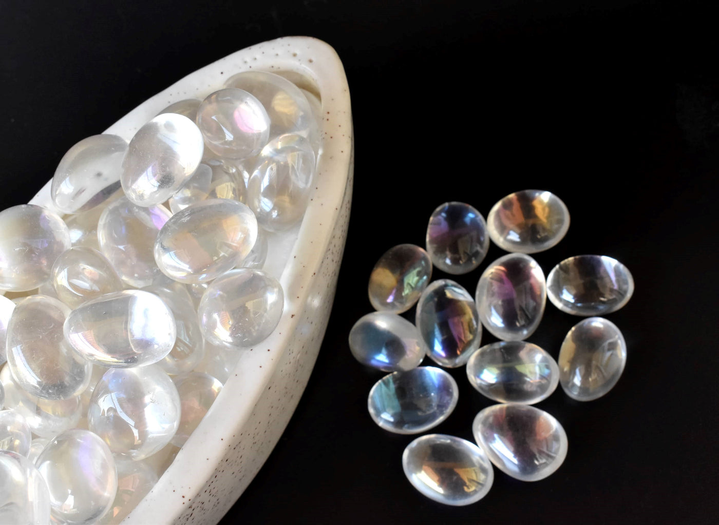 Aura Quartz Rainbow Tumbled Crystals (Energy Transfer and Past Life Recall)