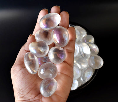 Aura Quartz Rainbow Tumbled Crystals (Energy Transfer and Past Life Recall)