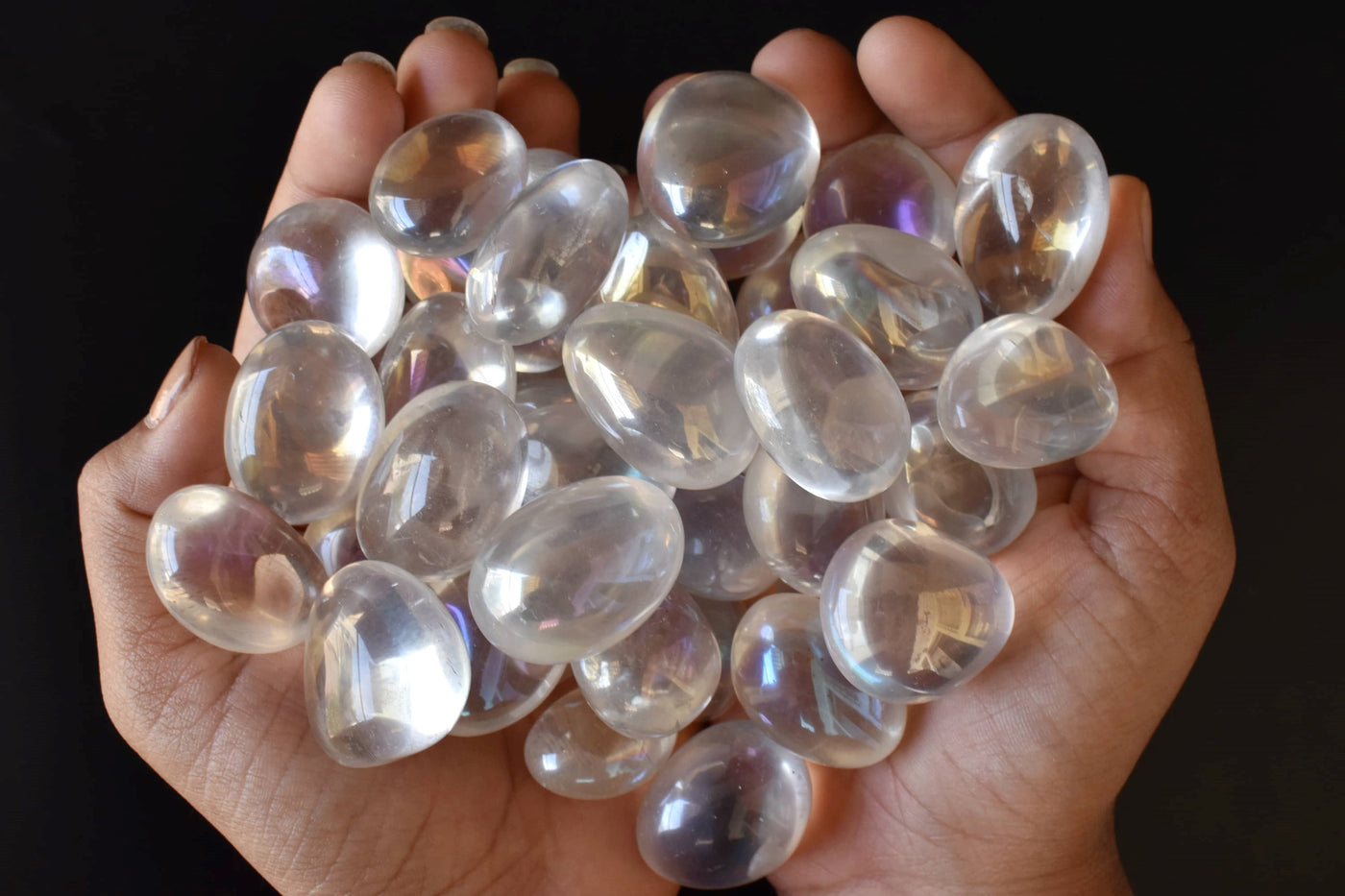 Aura Quartz Rainbow Tumbled Crystals (Energy Transfer and Past Life Recall)